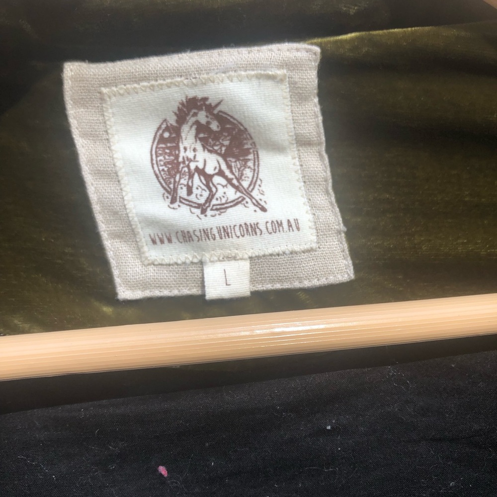 Green Velvet Jacket with White Embroidery - Picture 11 of 11